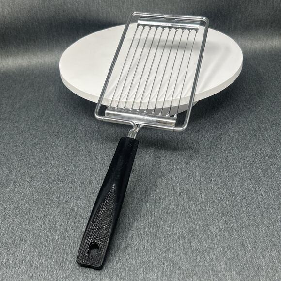 Vintage EKCO USA Tomato Slicer Kitchen Tool Parallel Blades Black Handle - Picture 4 of 12